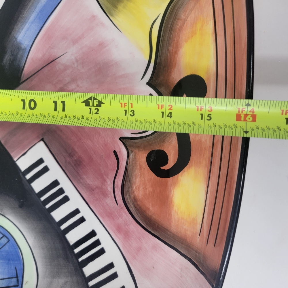 CLAY ART ALL THAT JAZZ STONELITE CLAY 16”"L SERVING PLATTER N BOWL 2001 - Picture 5 of 8